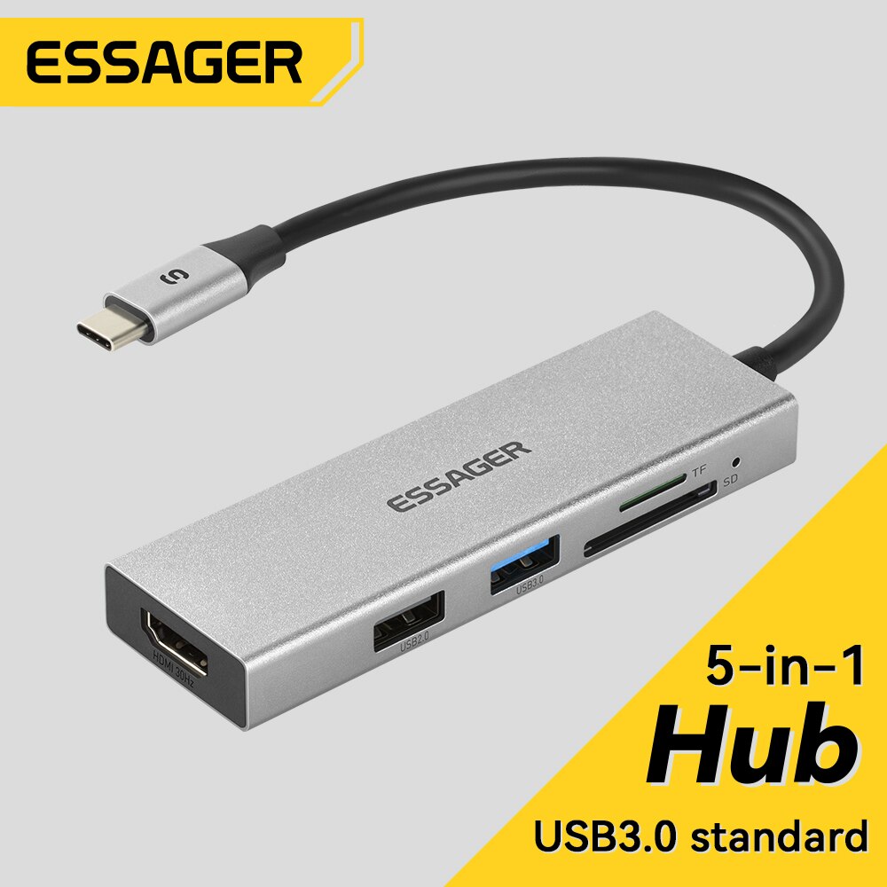 Essager 5 in 1 USB C HUB HDMI- - огляд і ціна Docking Station Usb C