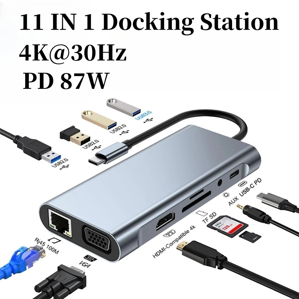 4/7/8/11in1 Docking Hub 4K USB - огляд і ціна Docking Station Usb C