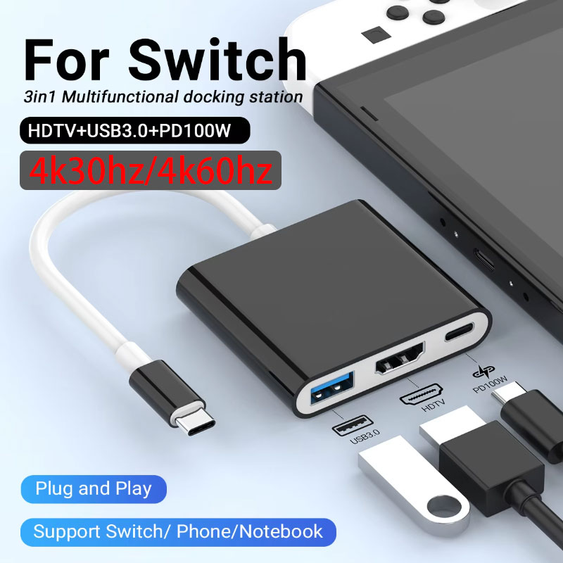 New 3 IN 1 Portable for Ninten - огляд і ціна Docking Station Usb C