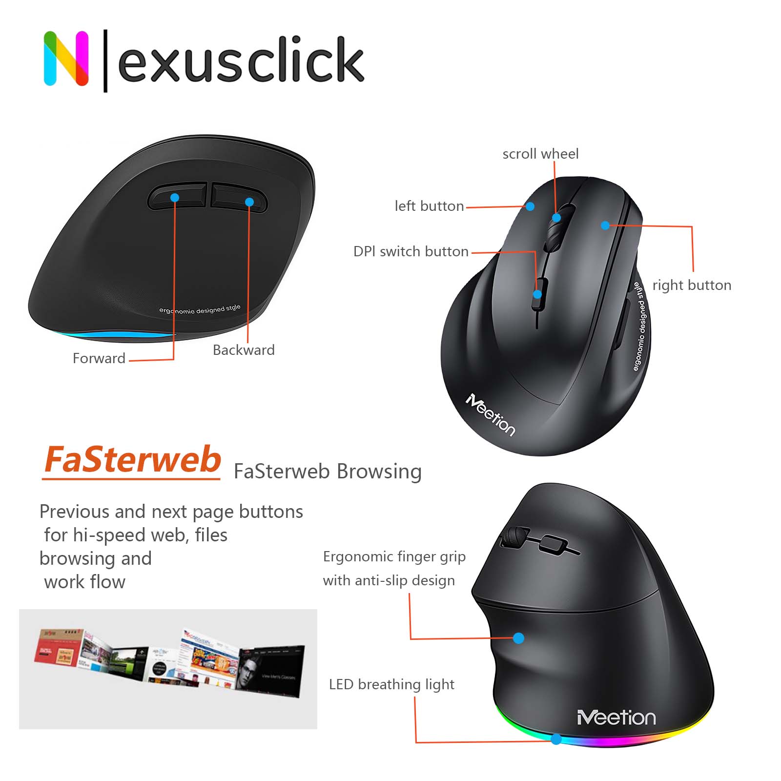 Original Meetion BTM010 Left H - огляд і ціна Ergonomic Mouse Vertical